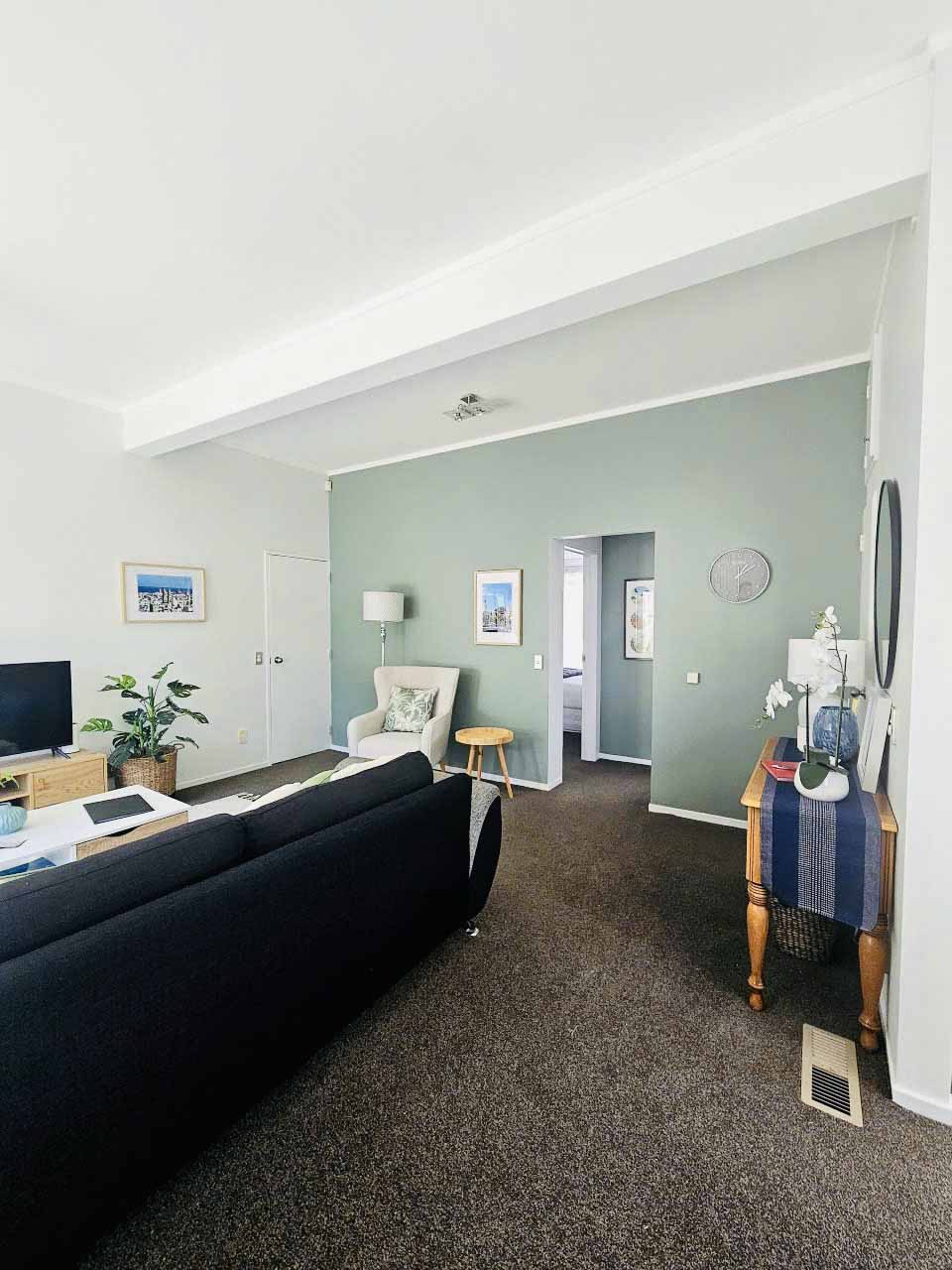 Interior wallpaper installation inside a home.