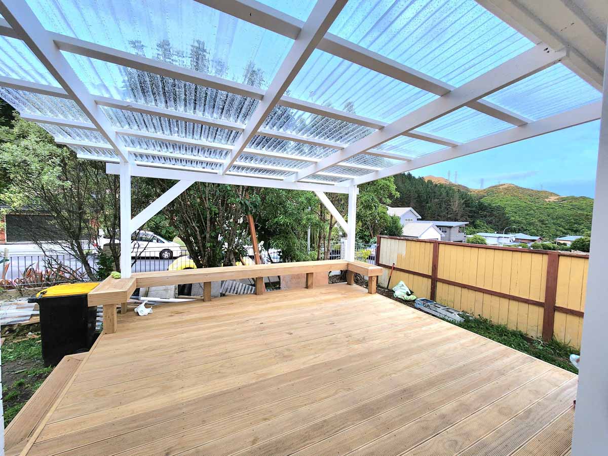 Timber deck cleaned and restored